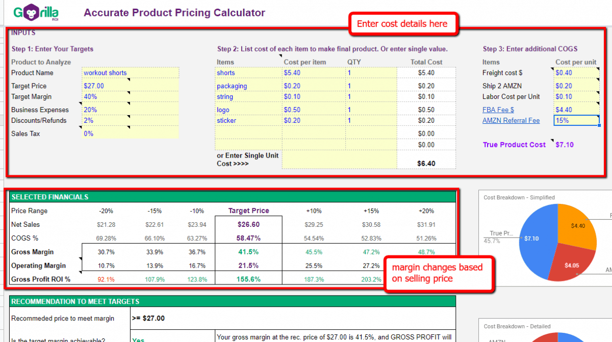 Free Amazon fee calculator and profit loss spreadsheet to maximize