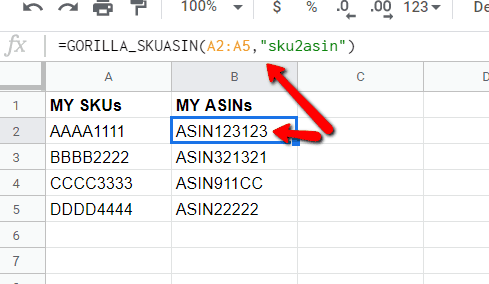 sku to Amazon ASIN - Step 2